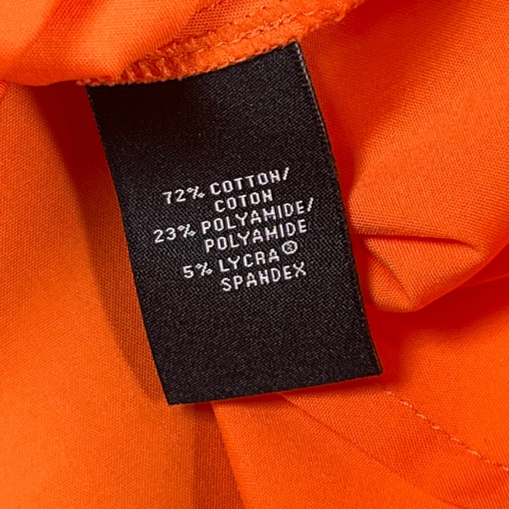 Lafayette 148 NY Button Up Shirt Womens Sz 4 Orange Pintuck 3/4 Sleeve Stretch - Picture 5 of 8